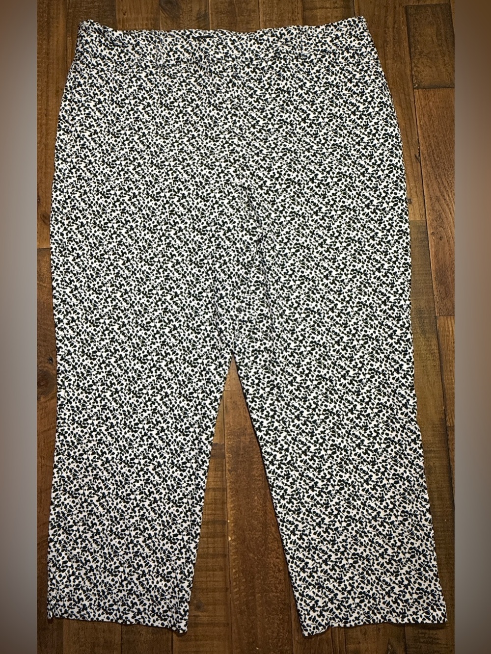 Hilary Radley Women’s XXL Black & White Abstract Print Wide-Leg Pants